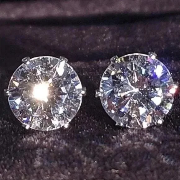 NEW 925 STERLING SILVER 2.5 CT DIAMOND EARRINGS, NICE EARRINGS, CUTE EARRINGS - Picture 2 of 4
